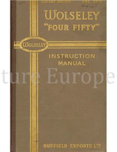 1949 WOLSELEY FOUR FIFTY INSTRUCTIEBOEKJE ENGELS