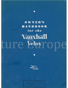 1950 VAUXHALL VELOX OWNERS MANUAL ENGLISH