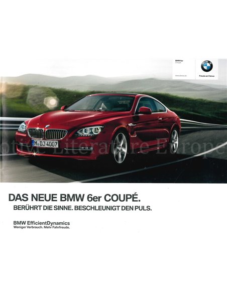 2011 BMW 6 SERIE COUPÉ BROCHURE DUITS