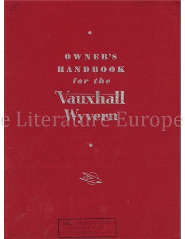 1950 VAUXHALL WYVERN OWNERS MANUAL ENGLISH