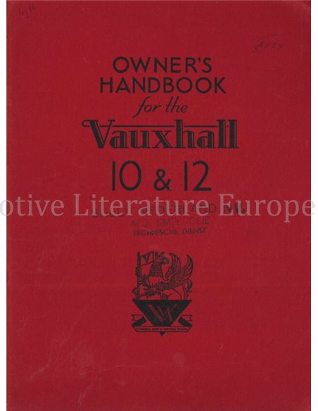1947 VAUXHALL 10 12 INSTRUCTIEBOEKJE ENGELS