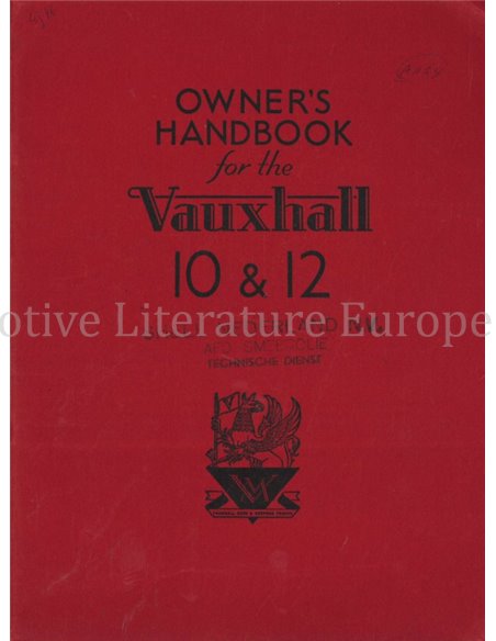 1947 VAUXHALL 10 12 OWNERS MANUAL ENGLISH