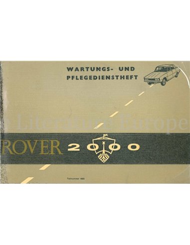 1963 ROVER 2000 BETRIEBSANLEITUNG DEUTSCH