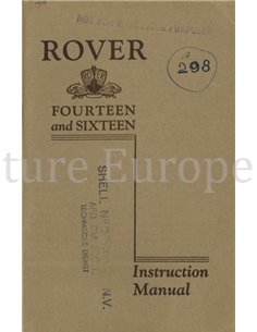 1946 ROVER 14 16 INSTRUCTIEBOEKJE ENGELS