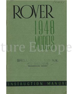 1948 ROVER MODELS INSTRUCTIEBOEKJE ENGELS