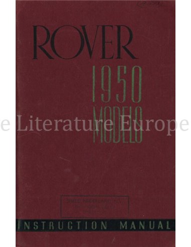 1950 ROVER MODELS OWNERS MANUAL ENGLISH