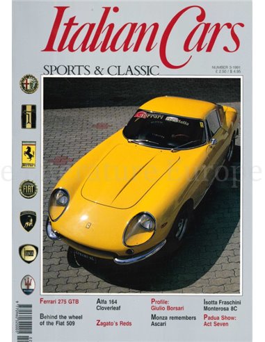 1991 ITALIAN CARS SPORTS & CLASSIC MAGAZINE ENGLISH 3