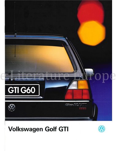 1991 VOLKSWAGEN GOLF GTI II BROCHURE DUTCH