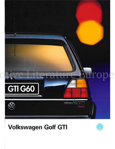 1991 VOLKSWAGEN GOLF GTI II BROCHURE NEDERLANDS