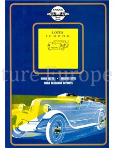 LOTUS 9-11-15-17-19-23, Road Tests, Service Data, Road Resarch Reports