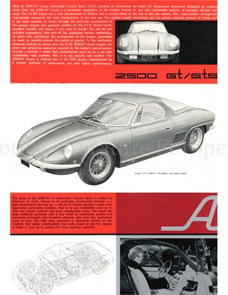1963 ATS 2500 GT / GTS BROCHURE ENGLISH
