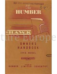 1946 HUMBER HAWK MODELS INSTRUCTIEBOEKJE ENGELS