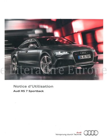 2014 AUDI RS7 SPORTBACK OWNERS MANUAL FRENCH