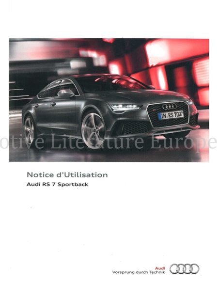 2014 AUDI RS7 SPORTBACK OWNERS MANUAL FRENCH