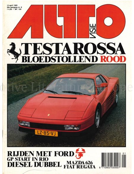 1985 AUTOVISIE MAGAZIN 08 NIEDERLÄNDISCH