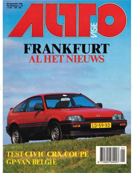 1985 AUTOVISIE MAGAZINE 20 DUTCH