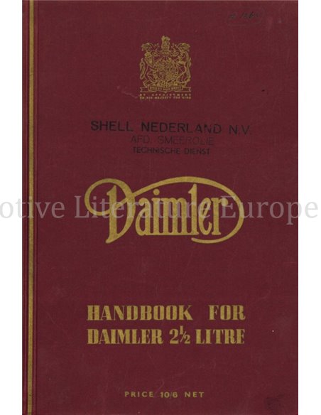 1948 DAIMLER 2½ LITRE OWNERS MANUAL ENGLISH
