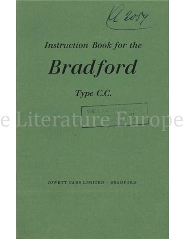 1950 BRADFORD TYPE C.C. BETRIEBSANLEITUNG ENGLISCH