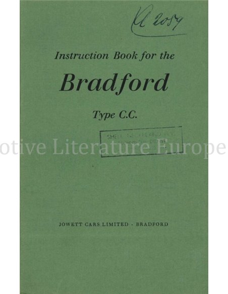 1950 BRADFORD TYPE C.C. INSTRUCTIEBOEKJE ENGELS