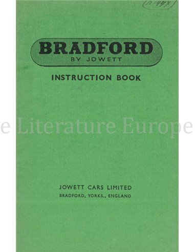 1948 BRADFORD TYPE C.B. BETRIEBSANLEITUNG ENGLISCH