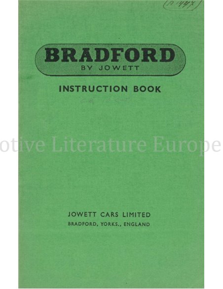 1948 BRADFORD TYPE C.B. INSTRUCTIEBOEKJE ENGELS