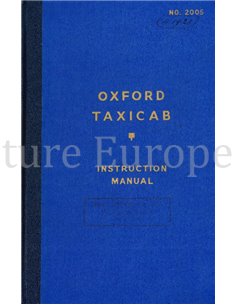 1949 OXFORD TAXICAB INSTRUCTIEBOEKJE ENGELS