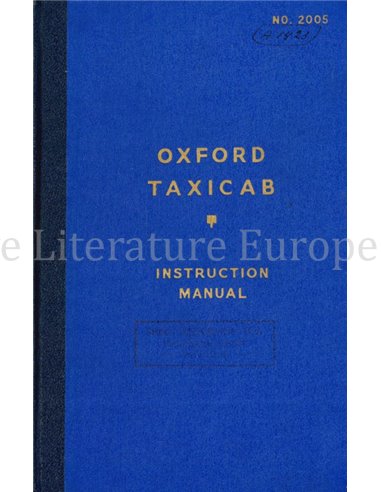 1949 OXFORD TAXICAB INSTRUCTIEBOEKJE ENGELS