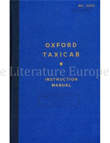 1949 OXFORD TAXICAB OWNERS MANUAL ENGLISH