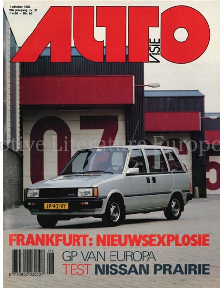 1983 AUTOVISIE MAGAZIN 20 NIEDERLÄNDISCH