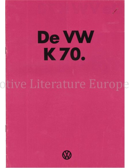 1973 VOLKSWAGEN K70 PROSPEKT NIEDERLÄNDISCH