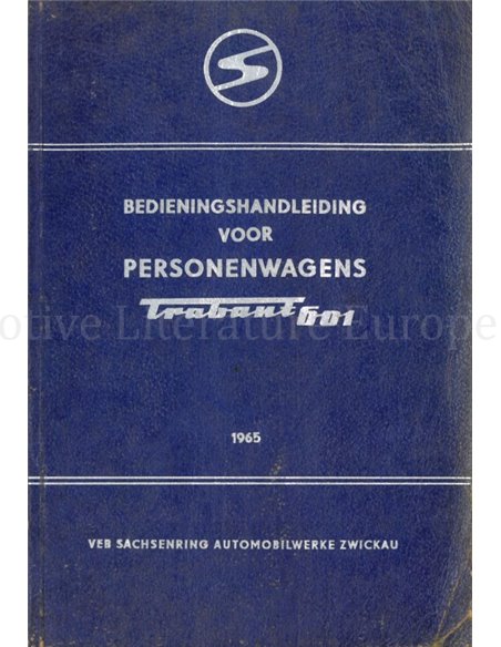 1982 TRABANT 601 OWNERS MANUAL DUTCH