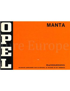1974 OPEL MANTA INSTRUCTIEBOEKJE NEDERLANDS