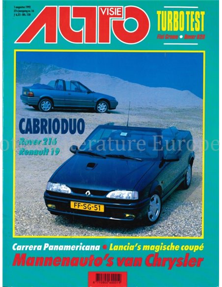 1992 AUTOVISIE MAGAZINE 16 NEDERLANDS