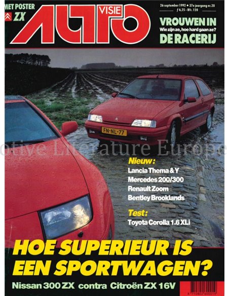 1992 AUTOVISIE MAGAZIN 20 NIEDERLÄNDISCH