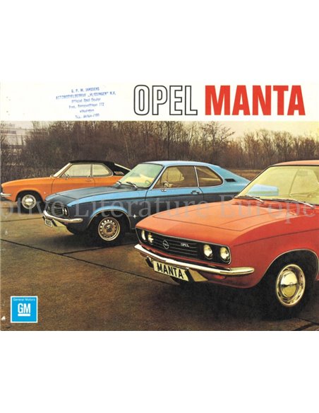 1970 OPEL MANTA BROCHURE NEDERLANDS