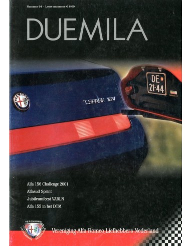 2001 ALFA ROMEO CLUB DUEMILA MAGAZINE 64 NEDERLANDS