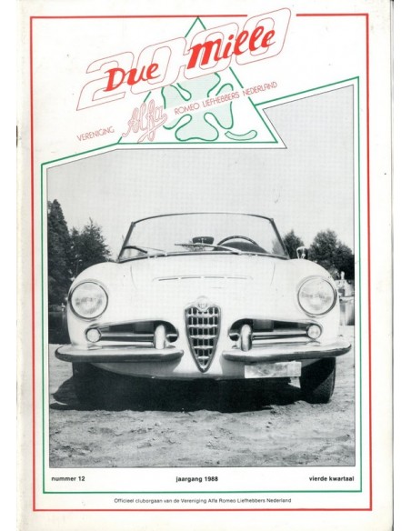 1988 ALFA ROMEO CLUB DUE MILLE MAGAZINE 12 NEDERLANDS