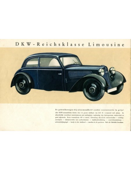 1937 DKW PROGRAMMA BROCHURE NEDERLANDS