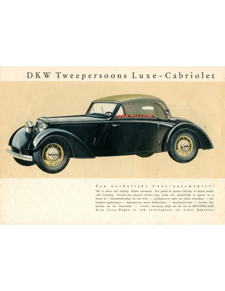 1937 DKW PROGRAMMA BROCHURE NEDERLANDS