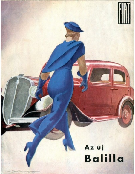 1934 FIAT BALILLA BROCHURE HONGAARS