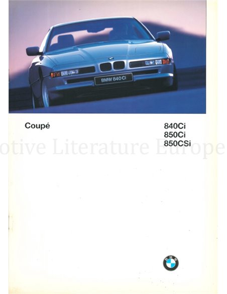 1996 BMW 8 SERIE COUPE BROCHURE DUITS