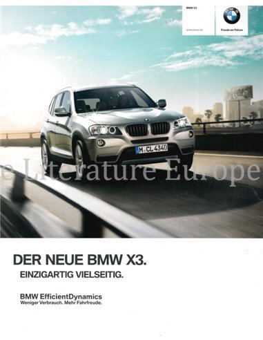 2011 BMW X3 BROCHURE DUITS