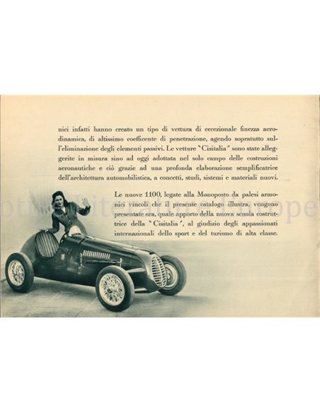 1947 CISITALIA PROGRAMMA BROCHURE ITALIAANS