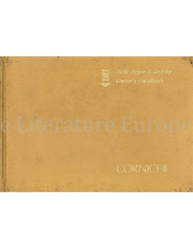 1976 ROLLS ROYCE / BENTLEY CORNICHE INSTRUCTIEBOEKJE ENGELS