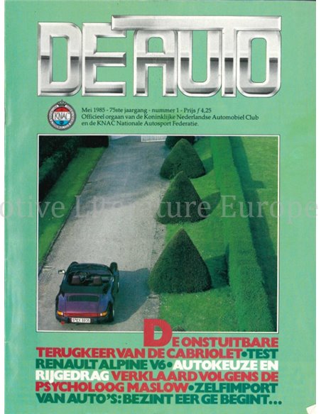 1985 DE AUTO MAGAZINE 01 NEDERLANDS