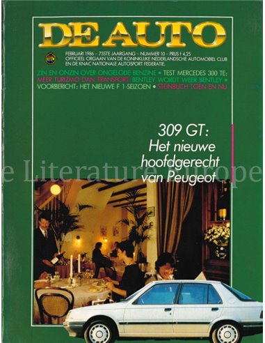 1986 DE AUTO MAGAZINE 10 NEDERLANDS