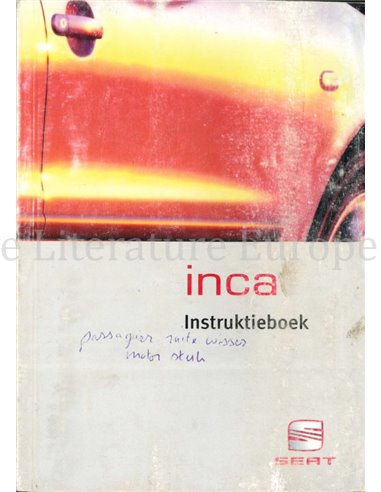 2000 SEAT INCA INSTRUCTIEBOEKJE NEDERLANDS