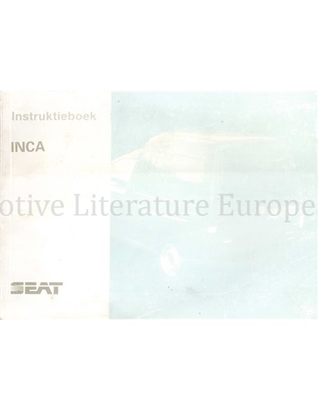 1997 SEAT INCA INSTRUCTIEBOEKJE NEDERLANDS