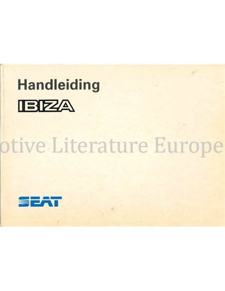 1991 SEAT IBIZA INSTRUCTIEBOEKJE NEDERLANDS
