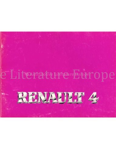 1983 RENAULT 4 OWNERS MANUAL FRENCH